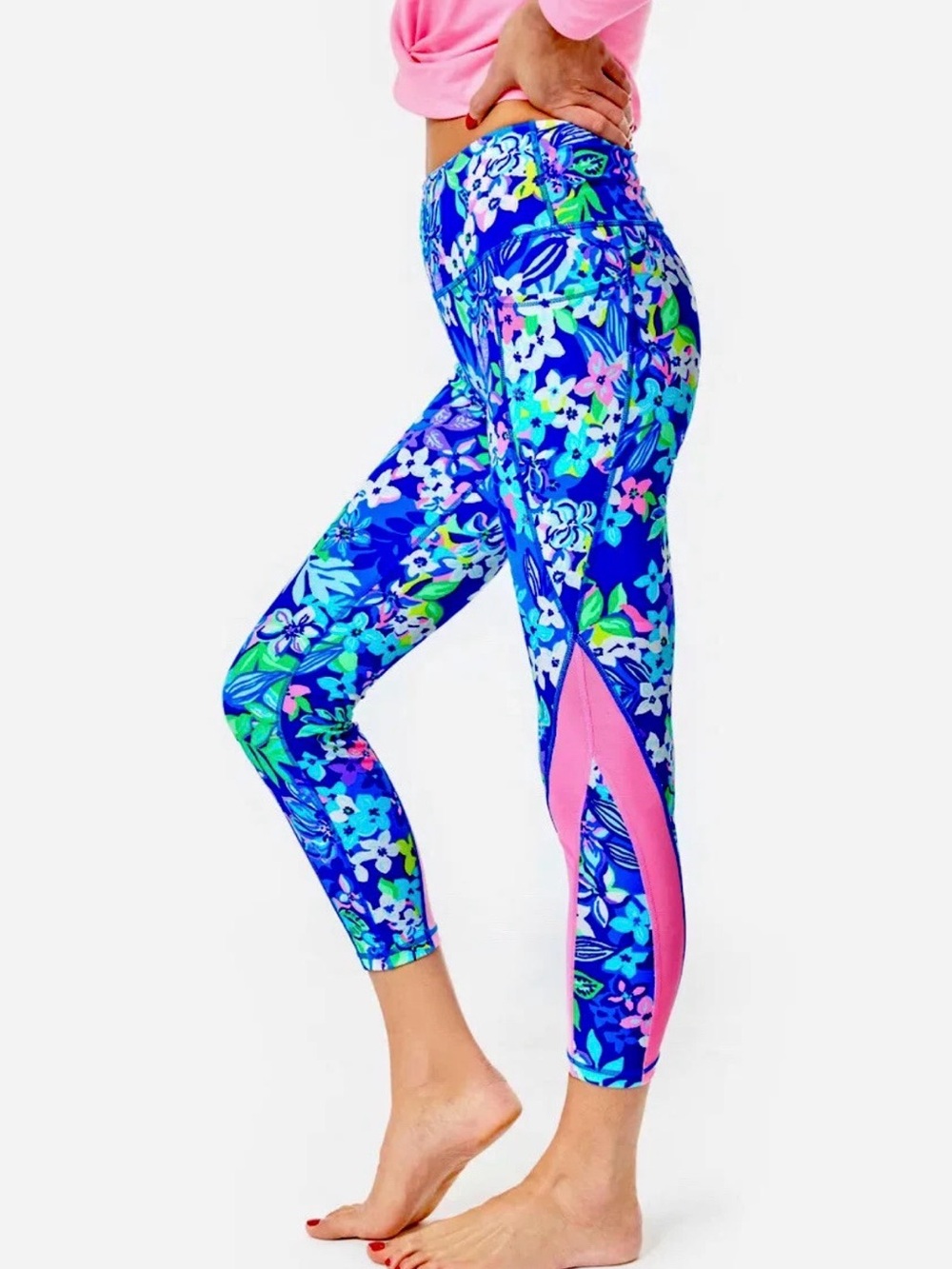 Lilly Pulitzer LUXLETIC UPF 50+ Weekender High-Rise Midi Legging size Large.